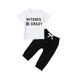 Calsunbaby Baby Boy Halloween Outfits Set with Letter Print T-Shirt and Pants