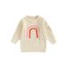 TheFound Infant Toddler Baby Boy Girl Autumn Sweater Rainbow Print Jacquard Long Sleeve Knitwear Pullover Winter Sweatshirt