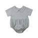 FOCUSNORM Newborn Baby Girls Infant Solid Collar Romper Bodysuit Jumpsuit Outfits Clothes Summer