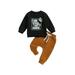 Xkwyshop Cute Halloween Outfit for Baby Boys Printed Sweatshirt and Sweatpants Set