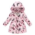 HBYJLZYG Hoodies Padded Jacket Parkas Coat Toddler Baby Girl Boy Mid-Length Floral Print Winter Warm Jacket Hooded Windproof Coat