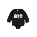 Canis Baby Girls Casual Romper with Ghost Skull Print for Halloween