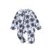 Canrulo Infant Baby Boy Rash Guard Long Sleeve Zip-up Shark/Spider Print Swimsuit Summer Swimwear White 12-18 Months