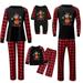 AnuirheiH Family Matching Outfit Sets Merry Christmas & Elk Long Sleeve Tee and Plaid Pants Set for Xmas Holiday Home Party