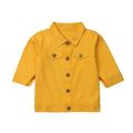 Canrulo Toddler Baby Girls Classic Trucker Jacket Coat Outerwear Jackets Long Sleeve Coat Yellow 2-3 Years