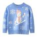 Quealent Boys Sweater Male Big Kid Clothes for Boys Age 4-7 Toddler Boys Girls Winter Long Sleeve Christmas Cartoon Snowman 6-9 Month Boy (Blue 5-6 Years)