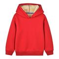 Elainilye Fashion Kids Sweatshirts Toddler Boys Girls Plush Warm Sweatshirt Long Sleeved Casual Sports Tracksuits Hooded Top Red