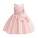 Ydojg Toddler Girls Fall Winter Dresses Sleeveless Solid Color Bowknot Ruffles Party Evening Dress Wedding Dress 4-5 Years