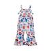 Luethbiezx Independence Day Jumpsuit: Kid Girl Romper with Sleeveless Star Stripes