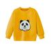 Hfolob Boy Girl Sweatshirt Pullover Spring Autumn Multi Color Sequins Big Children Long Sleeves Leisure Children Cartoon Panda Tiger Pattern Kids Clothes