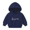 Lovskoo 2-7 Years Baby Clothes Toddler Baby Boy s Girl s Hoodie Children s Casual Heart Baseball Print Sweatshirt for The Baby Gift Navy