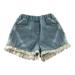 Toddler Baby Girl S Solid Lace Spring Jeans Shorts Denim Shorts Casual Shorts Daily Wearing