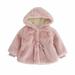 KDFJPTH Toddler Winter Coat Girls Jacket Fall Fashionable Kids Collar Hooded Jackets Warm Woolen Jacket Clothes
