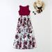 WNG Mommy and Me Sleeveless Flower Print Maxi Dresses Family Summer Matching Set