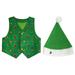 KDFJPTH Toddler Outfits Boys Girls Christmas Prints Costome Party Vest Hat Clothes Set