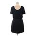 Armani Exchange Casual Dress - Mini Scoop Neck Short sleeves: Black Print Dresses - Women's Size 8