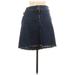 Lands' End Denim A-Line Skirt Mini: Blue Solid Bottoms - Women's Size 10
