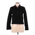 Levi's Denim Jacket: Short Black Print Jackets & Outerwear - Women's Size Medium