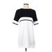 TOBI Casual Dress - Mini Crew Neck Short sleeves: White Print Dresses - Women's Size Small