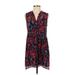 Nathalie Lete Paris Casual Dress - A-Line V-Neck Sleeveless: Red Print Dresses - Women's Size 2