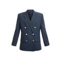 Theory Women's Boxy Double Breasted Blazer - Size 12 Blue
