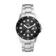 Fossil Blue Dive Black Dial Stainless Steel Bracelet Men's Watch FS6032