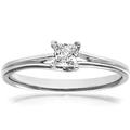 18ct White Gold Princess 1/4ct Diamond L-Shape Solitaire Ring - PR0AXL915718KW