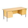 Sonata Rectangular 1800mm Desk with Double 2 and 3 - EF1875REC5DPOKBK