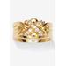 Women's .27 Tcw Round Cubic Zirconia 14K Yellow Gold-Plated Puzzle Ring by Roamans in Gold (Size 8)