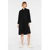 Sommerkleid SENSES.THE LABEL, Damen, Gr. XL, US-Größen, schwarz, Material: 100% Baumwolle, unifarben, casual, A-Linie lang, hoch geschlossener Ausschnitt, 3/4-Ärmel eingesetzt 1-Knopf-Manschette, Kleider, aus Baumwolle