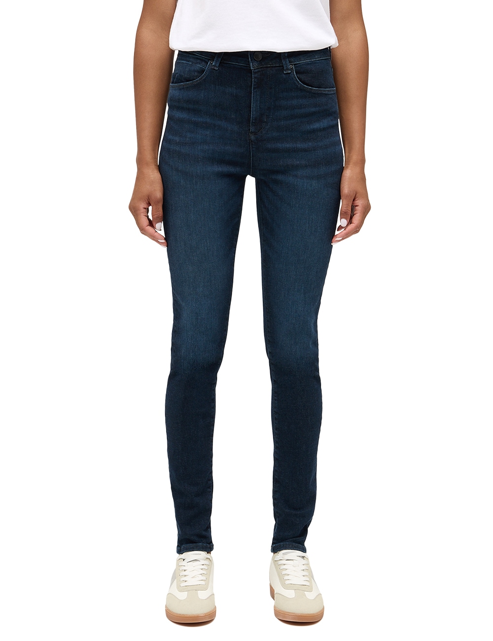 Skinny-fit-Jeans MUSTANG "Damen Style Georgia Super Skinny", Damen, Gr. 31, Länge 30, blau (882 dunkelblau), Denim/Jeans, 93% Baumwolle, 5% Elastomultiester, 2% Elasthan, unifarben, skinny fit, Jeans