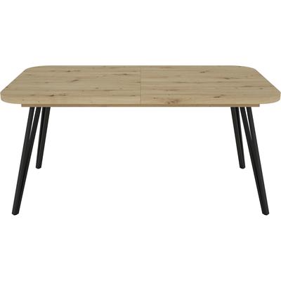 Kulissentisch BYLIVING "Life", braun (artisan eiche, schwarz, artisan eiche), H:76cm T:90cm, Tische, Esstisch Rechteckig