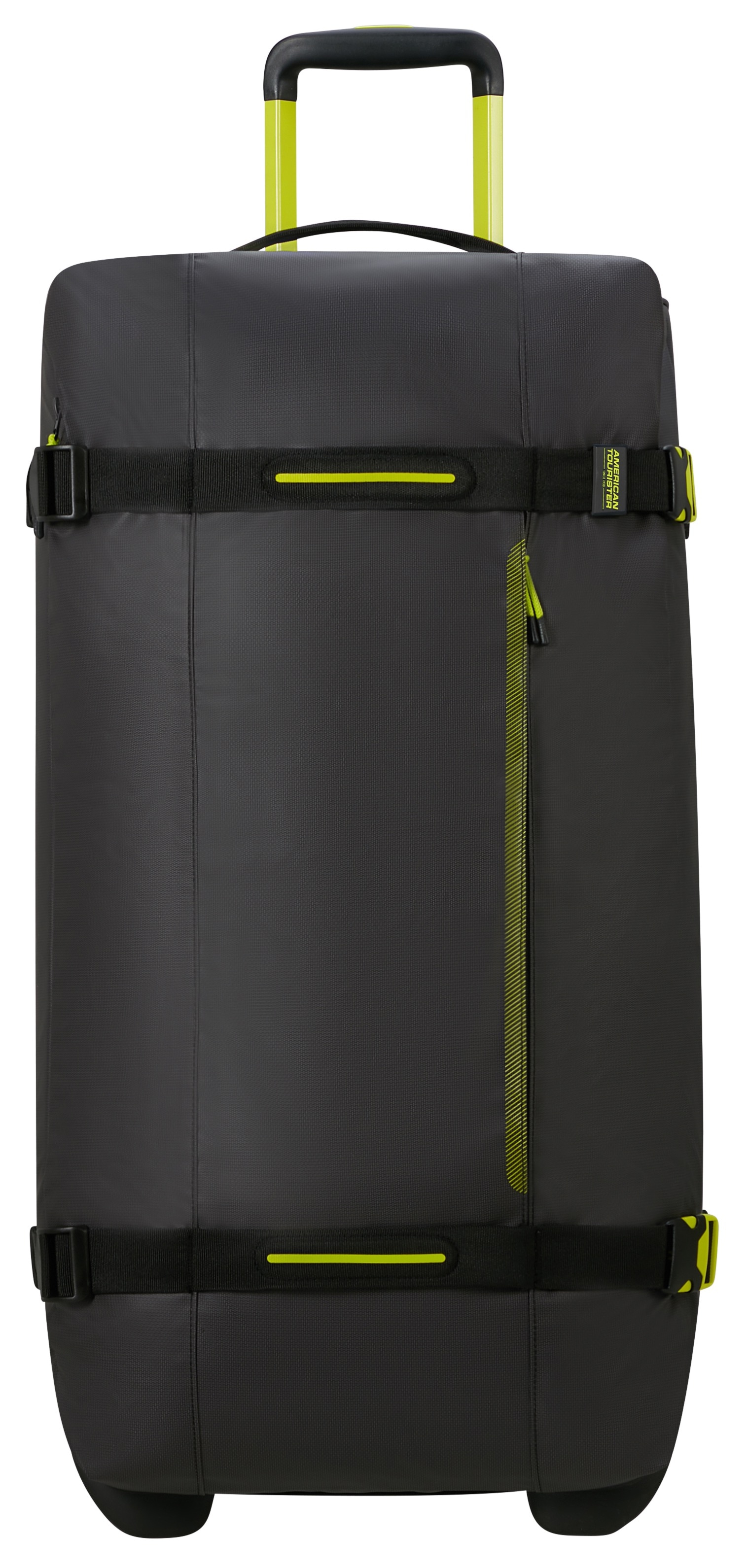 Reisetasche AMERICAN TOURISTER "URBAN TRACK 78,5", Gr. B/H/T: 42cm x 78,5cm x 44cm, schwarz (schwarz, lime), Polyester, Taschen, Trolley Duffle Bag Reisegepäck Image