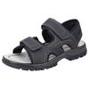 Trekkingsandale RIEKER, Herren, Gr. 45, schwarz, Textil, Lederimitat, sportlich, Schuhe, Sommerschuh, Outdoorsandale, Freizeitsandale, mit Profilsohle