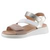 Sandalette ARA "MADEIRA", Damen, Gr. 38, beige (sand, weiß, platinfarben), Glattleder, Veloursleder, sportlich, Schuhe, Sommerschuh, Sandale, Keilabsatz, in Komfortweite H (= sehr weit)
