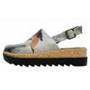 Sandale DOGO "Akita Sunset Animals Damen Sandalen/ Sandaletten / Female", Damen, Gr. 41, Normalschaft, grau, Lederimitat, casual, Schuhe Sommerschuh Clog, Vegan