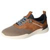Slip-On Sneaker MUSTANG SHOES, Herren, Gr. 49, grau (taupe, cognac), Lederimitat, Textil, casual, Schuhe, mit Mustang Markenlabel, Freizeitschuh, Halbschuh, Schlupfschuh