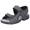 Riemchensandale RIEKER, Herren, Gr. 46, grau (dunkelgrau), Lederimitat, Textil, sportlich, Schuhe, Sommerschuh, Klettschuh, Outdoorschuh, in Trekking-Optik