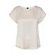 T-Shirt VERO MODA "VMMERLE MIX TOP WVN GA NOOS" Gr. XL (42), beige (silver lining) Damen Shirts Jersey