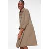 Sommerkleid SENSES.THE LABEL, Damen, Gr. S, US-Größen, beige (natural beige), Material: 100% Baumwolle, unifarben, casual, A-Linie normal, hoch geschlossener Ausschnitt, 3/4-Ärmel eingesetzt 1-Knopf-Manschette, Kleider, aus Baumwolle