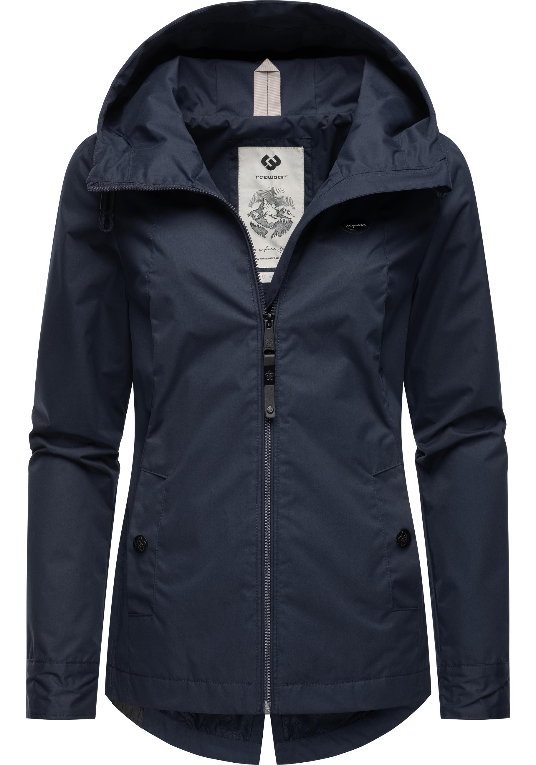 Outdoorjacke RAGWEAR "Monade Übergang", Damen, Gr. XS(34), blau (mittelblau), Obermaterial: 100% Polyester, Innenfutter: 100% Polyester, Modisch, figurbetont Po-bedeckend, Ärmel ohne Ärmelschlitz normaler Saum mit Druckknopf, Jacken, stylische... Image