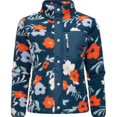 Plüschjacke RAGWEAR "Appopis Print", Damen, Gr. 6XL (52), blau (petrol), Material: 100% Polyester, modisch, figurumspielend hüftbedeckend, hoch geschlossener Ausschnitt, Langarm Ärmel ohne Ärmelschlitz elastischer Bund, Jacken, Auffällige flauschige... Image
