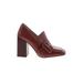 Louise Et Cie Heels: Loafers Chunky Heel Casual Burgundy Print Shoes - Women's Size 7 1/2 - Almond Toe