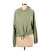 DSG Pullover Hoodie: Green Solid Tops - Women's Size Small