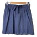 J. Crew Skirts | J Crew Womens Size 2 Mini Skirt Blue Pull On Paperbag Drawstring Cotton Ramie | Color: Blue | Size: 2