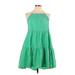 American Eagle Outfitters Casual Dress - A-Line Halter Sleeveless: Green Print Dresses - Women's Size Large