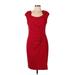 Calvin Klein Casual Dress - Party Scoop Neck Sleeveless: Red Print Dresses - Women's Size 12