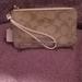 Coach Bags | Coach Double Pocket Zipper Wristlet Like New | Color: Gold/Red/White | Size: 6.5 In X 4 In