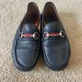 Gucci Shoes | Gucci Drivers Shoes Men Leather Dark Blue Pre Owned Leather 10 Us Made In Italy | Color: Blue | Size: 10