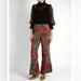 Gucci Pants & Jumpsuits | Gucci Silk Printed Red Roses Kick Pleated Wide Leg Pants 40 Nwt Retail | Color: Green/Red | Size: 40